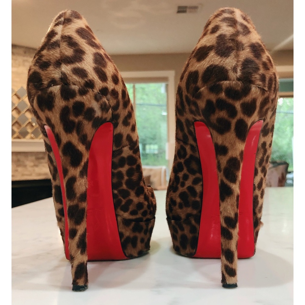 CHRISTIAN LOUBOUTIN Leopard Pony Hair Bianca Heels - Picture 8 of 16